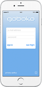 Aperçu de l'application Goboko sur iPhone